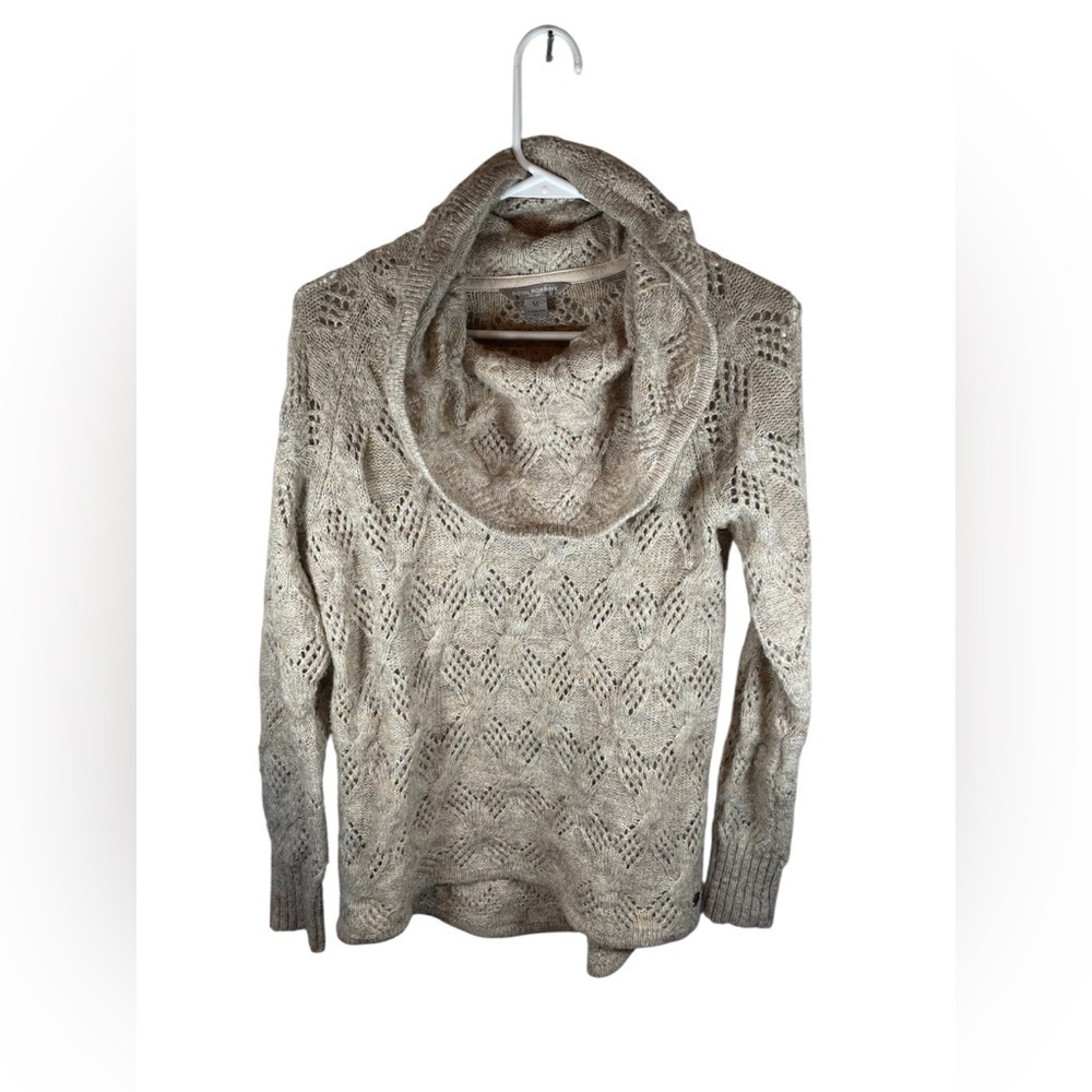 Royal Robbins Sierra Oatmeal Open Knit Cowl Neck Sweater